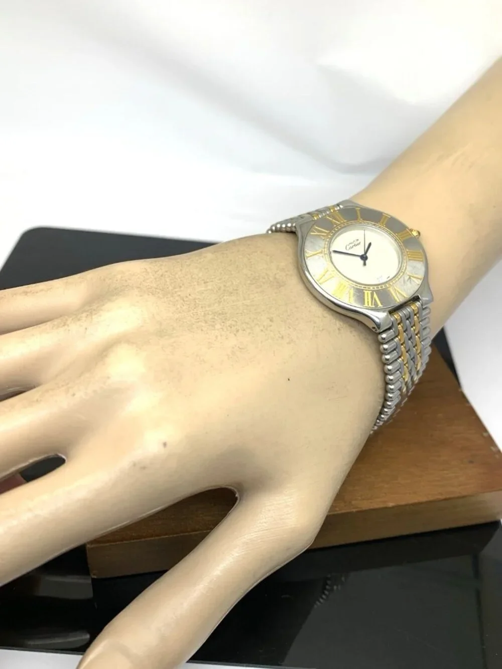 Cartier Must 21 XL Women's Watch W10052F4 Swiss Quartz Two Tone Steel 35mm